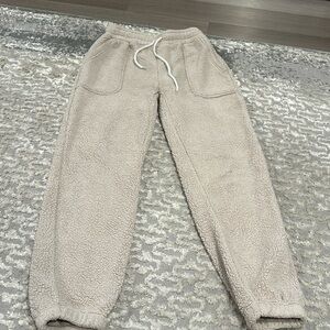 cream fleece pants